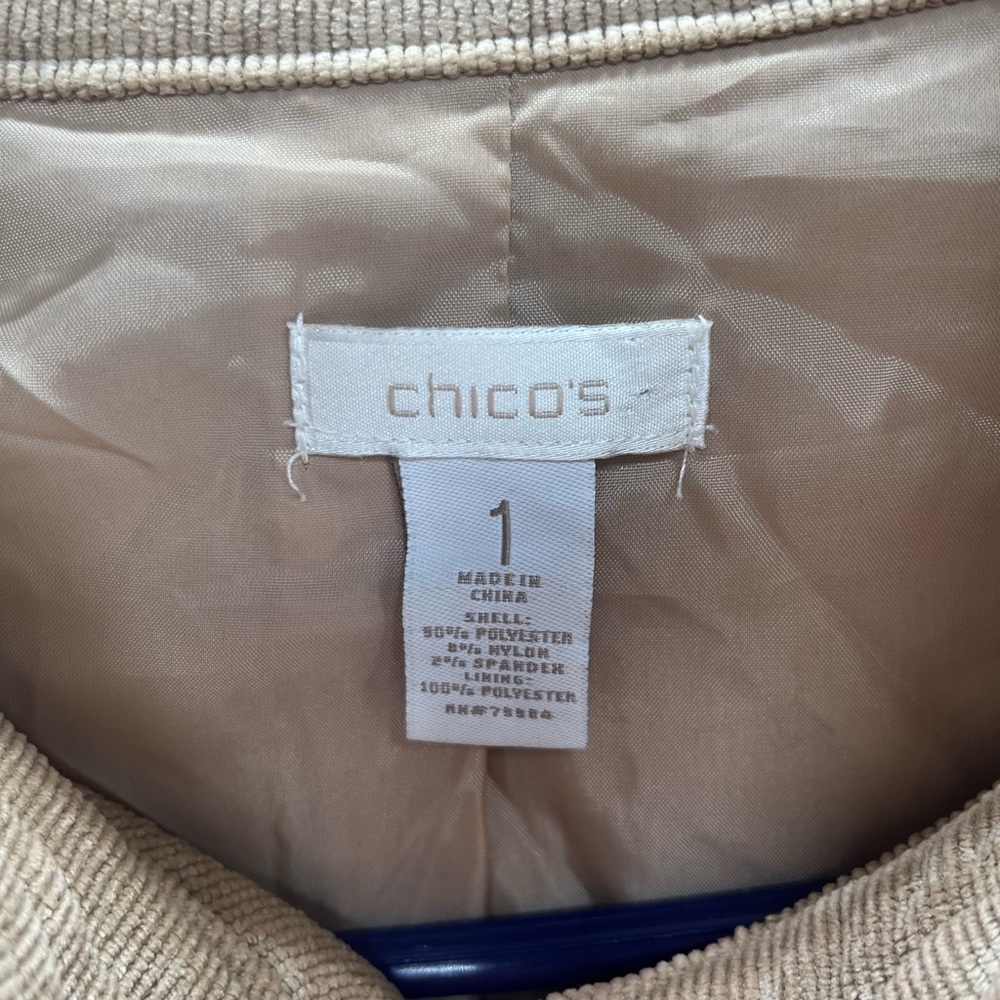 Chico's Beige Ruffle Blazer - Picture 3 of 7